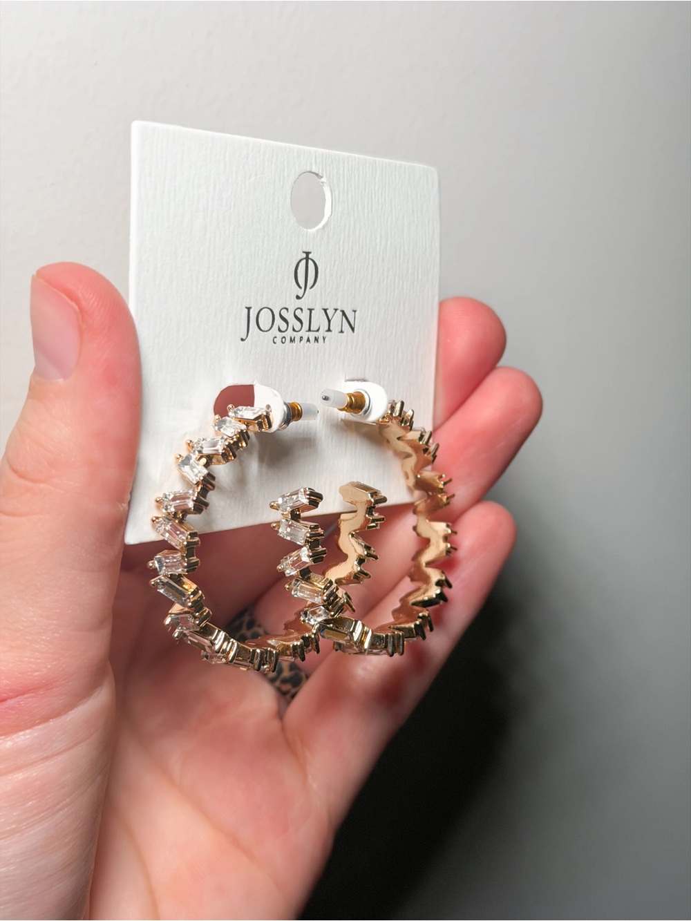 Josslyn Gold Zigzag Crystal Hoop Earrings - Women Jewelry